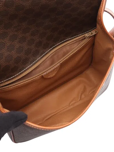 Pre-owned Celine 20th Century Macadam Coated Canvas Messenger Bag Crossbody Bag In Brown