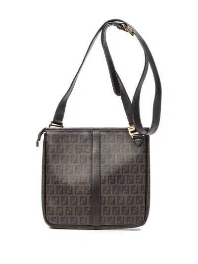 Pre-owned Fendi Ff-pattern Shoulder Bag In Brown