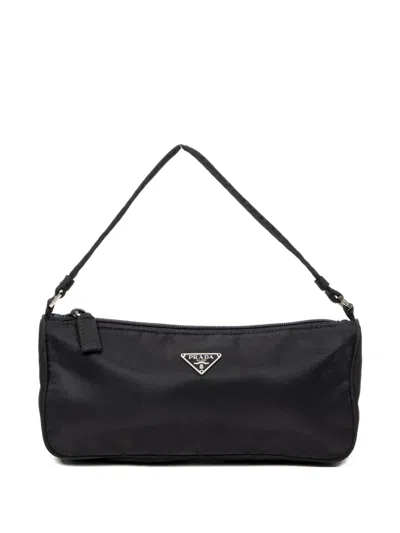Pre-owned Prada Triangle-logo Shoulder Bag In Black