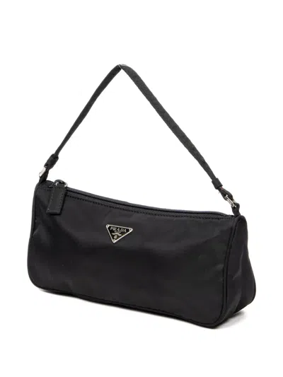 Pre-owned Prada Triangle-logo Shoulder Bag In Black