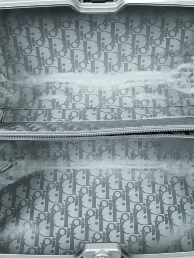 Pre-owned Dior Monogram Top-handle Case In Gray