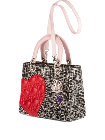 Pre-owned Dior Lady  Patchwork Love Tote Bag In Black