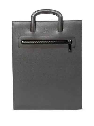 Pre-owned Christian Louboutin Embellished Tote Bag In Gray