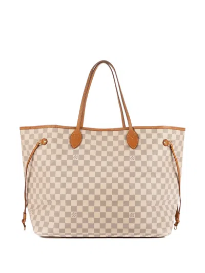Pre-owned Louis Vuitton 2010 Neverfull Gm Damier Azur Tote Bag In Neutral