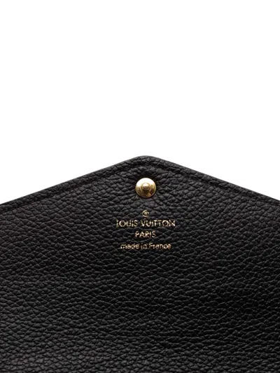 Pre-owned Louis Vuitton 2021-2025 Monogram Empreinte Sarah Wallet Long Wallets In Black