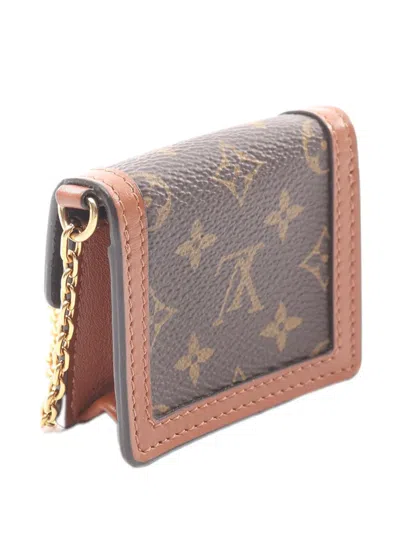 Pre-owned Louis Vuitton 2020 Monogram Reverse Micro Dauphine Crossbody Bag In Brown
