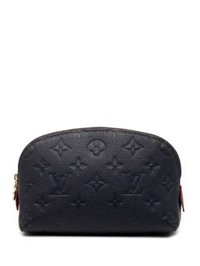 Pre-owned Louis Vuitton 2021-2025 Monogram Empreinte Cosmetic Pouch In Blue