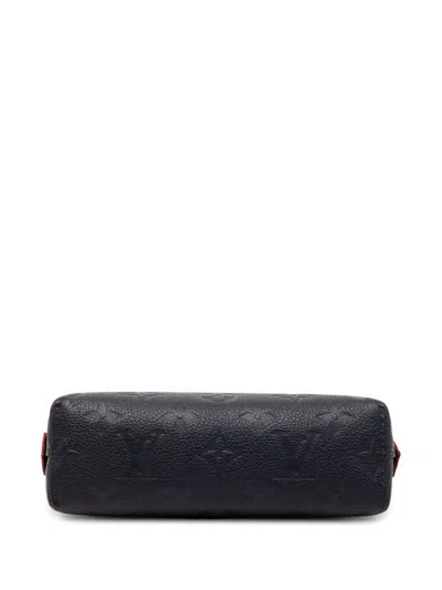 Pre-owned Louis Vuitton 2021-2025 Monogram Empreinte Cosmetic Pouch In Blue