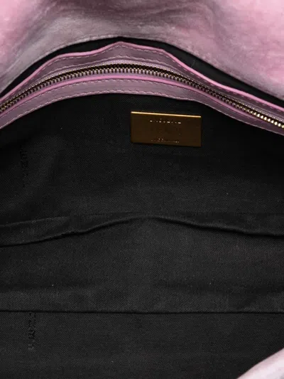 Pre-owned Fendi 2010-2025 Zucca Embossed Velvet Baguette Satchel In Pink