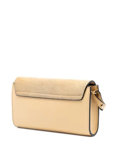 Pre-owned Chloé 2017 Mini Calfskin And Suede Faye Crossbody Bag In Yellow