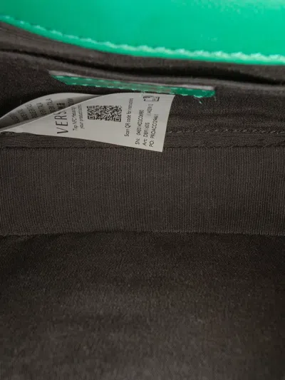 Pre-owned Versace 2010-2025 Small Quilted Nappa Medusa Chain Crossbody Bag In Green