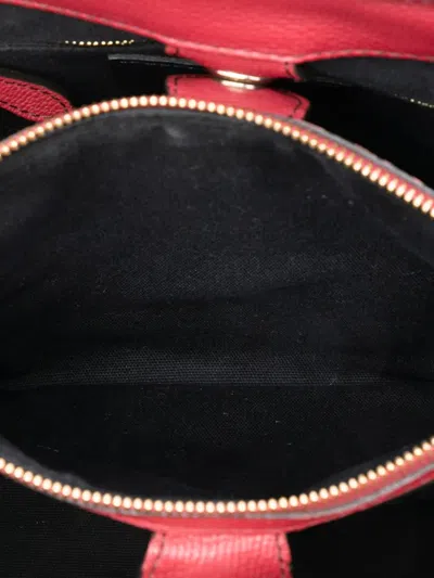 Pre-owned Burberry 2000-2017 Medium Leather And House Check Banner Satchel In Red