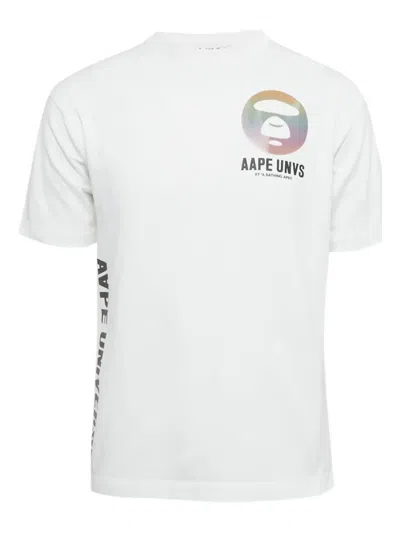 Pre-owned Aape By A Bathing Ape Logo T-shirt In White