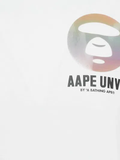 Pre-owned Aape By A Bathing Ape Logo T-shirt In White