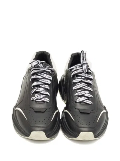 Pre-owned Dolce & Gabbana Daymaster Leather Sneakers In Black