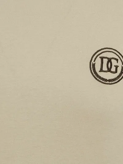 Pre-owned Dolce & Gabbana Logo-embroidered T-shirt In Neutral