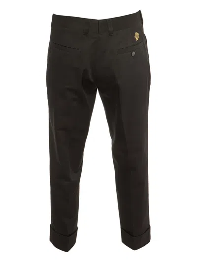Pre-owned Dior Cotton Cuffed Trousers In Black