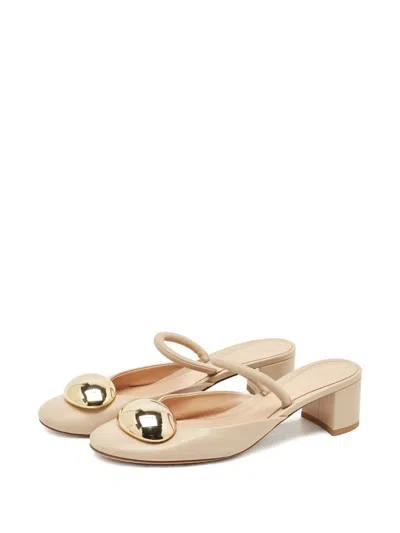 Pre-owned Gianvito Rossi Sphera Leather Pumps In Neutral