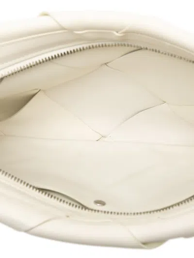 Pre-owned Bottega Veneta 2012-2025 Nappa Maxi Intrecciato Blown Up Pouch Clutch Bag In White