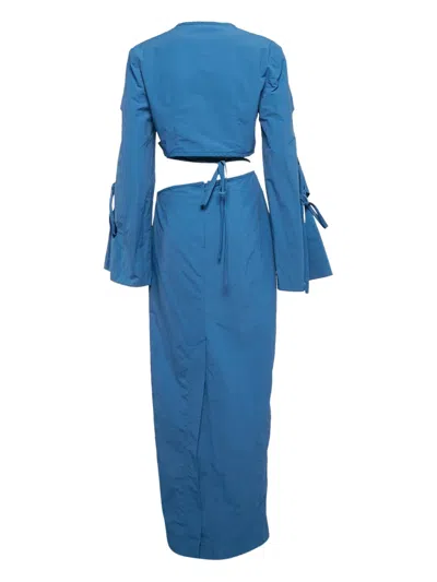 Pre-owned Christopher Esber Tie-up Long-sleeve Skirt Set In Blue