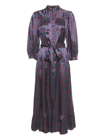 Pre-owned Sandro Star-print Maxi Dress In Purple