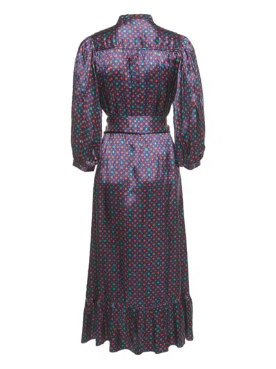 Pre-owned Sandro Star-print Maxi Dress In Purple