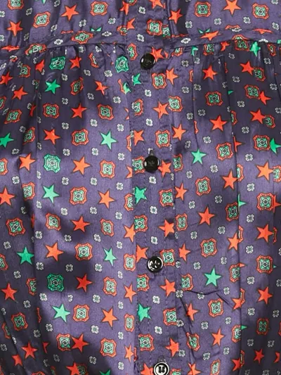 Pre-owned Sandro Star-print Maxi Dress In Purple