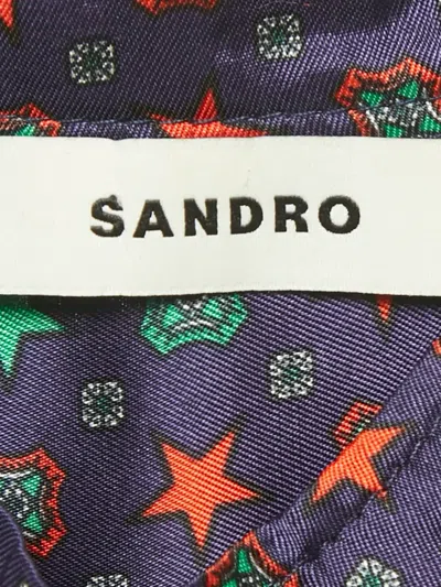 Pre-owned Sandro Star-print Maxi Dress In Purple