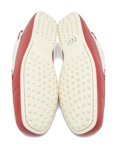 Pre-owned Tod's Two-tone Leather Boat Shoes In Red