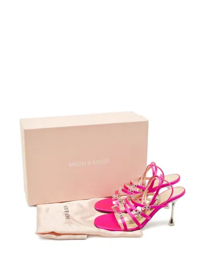Pre-owned Mach&mach Camille Crystal-bow Sandals In Pink