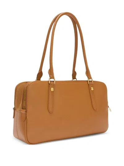 Furla Boston Leather Tote Bag In Brown