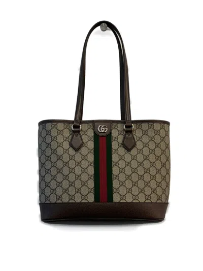 Gucci Ophidia Gg Canvas Medium Tote Bag In Neutral