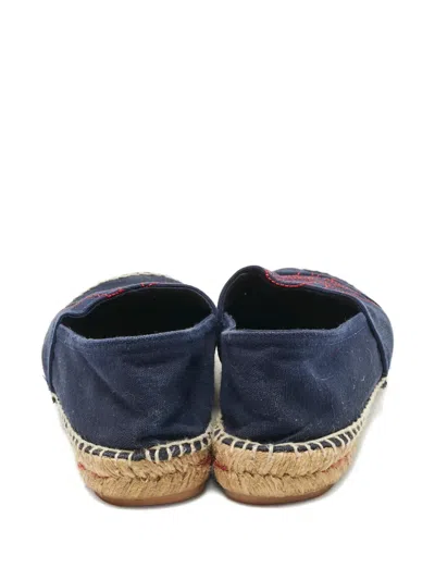 Pre-owned Carolina Herrera Vintage Round-toe Espadrilles In Blue