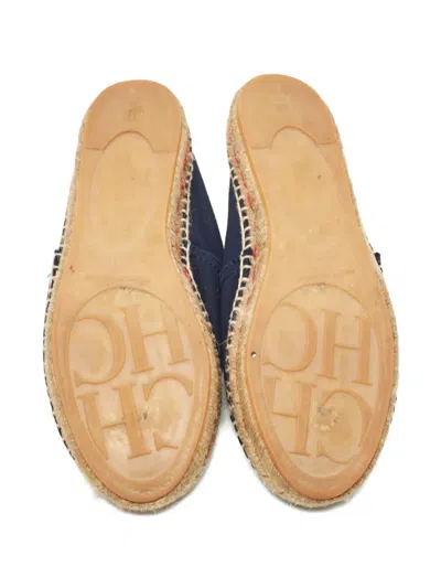 Pre-owned Carolina Herrera Vintage Round-toe Espadrilles In Blue