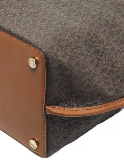 Pre-owned Michael Kors Jane Monogram Tote Bag In Brown