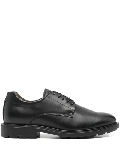 Nero Giardini Lace-up Leather Derby Shoes In Black