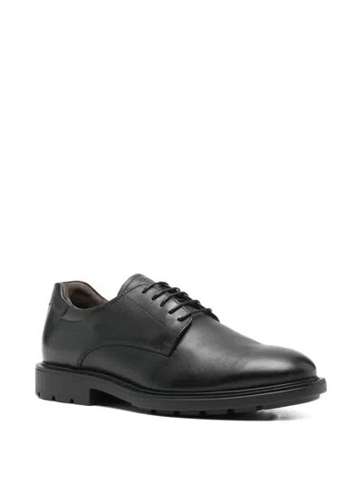 Nero Giardini Lace-up Leather Derby Shoes In Black