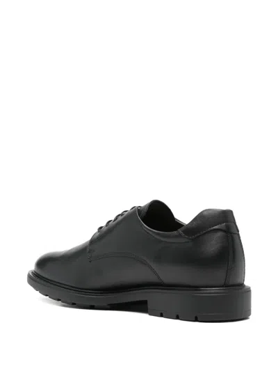 Nero Giardini Lace-up Leather Derby Shoes In Black