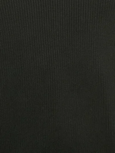 Pre-owned Bottega Veneta Ribbed-knit Wide-collar Sweater In Black