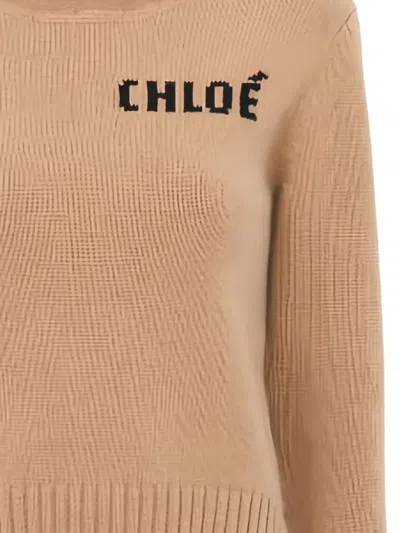 Chloé Logo Wool And Cashmere Sweater In Multi