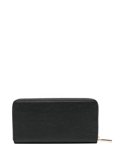 Liu •jo Logo-plaque Zip Wallet In Black