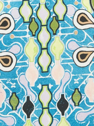 Pre-owned Peter Pilotto Geometric-print Mini Dress In Blue