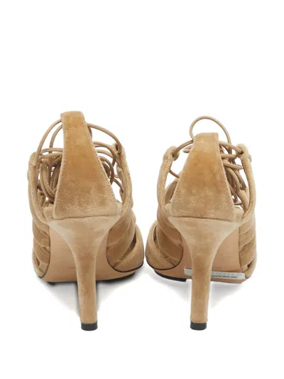 Pre-owned Burberry Bethany Velvet Pump In Brown