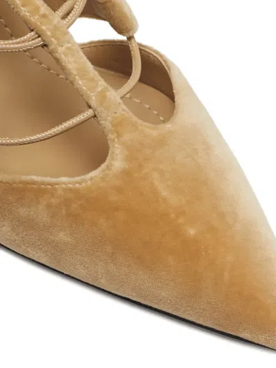 Pre-owned Burberry Bethany Velvet Pump In Brown