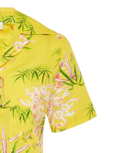 Pre-owned Kenzo Hawaiian Floral Shirt In Yellow