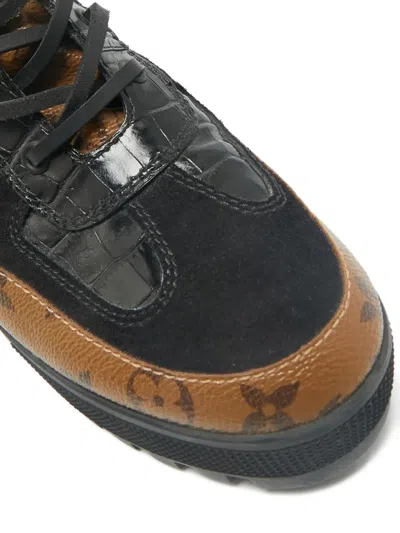 Pre-owned Louis Vuitton Laureate Combat Boots In Black