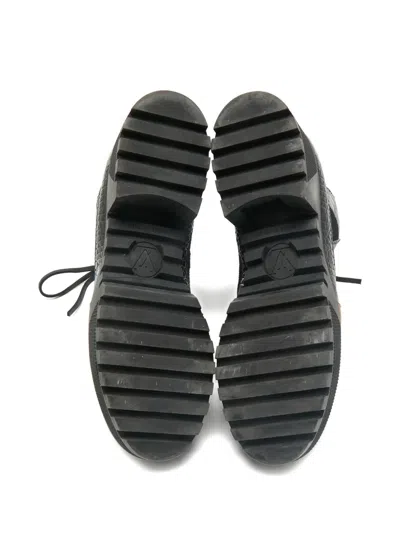 Pre-owned Louis Vuitton Laureate Combat Boots In Black