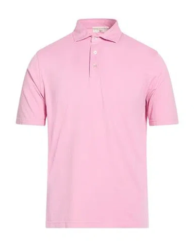 Filippo De Laurentiis Man Polo Shirt Pink Size 40 Cotton In Pink