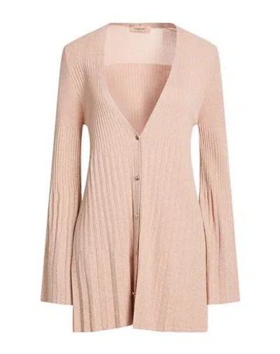 Twinset Woman Cardigan Blush Size M Viscose, Polyamide, Polyester In Pink