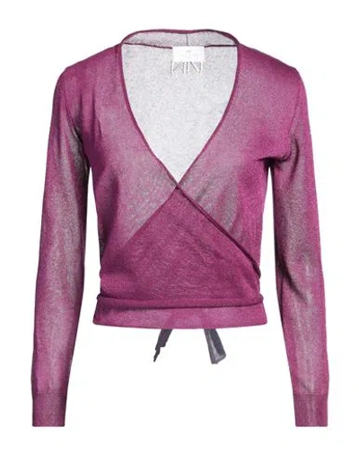 Nenette Woman Cardigan Garnet Size Xs Viscose, Polyester In Purple